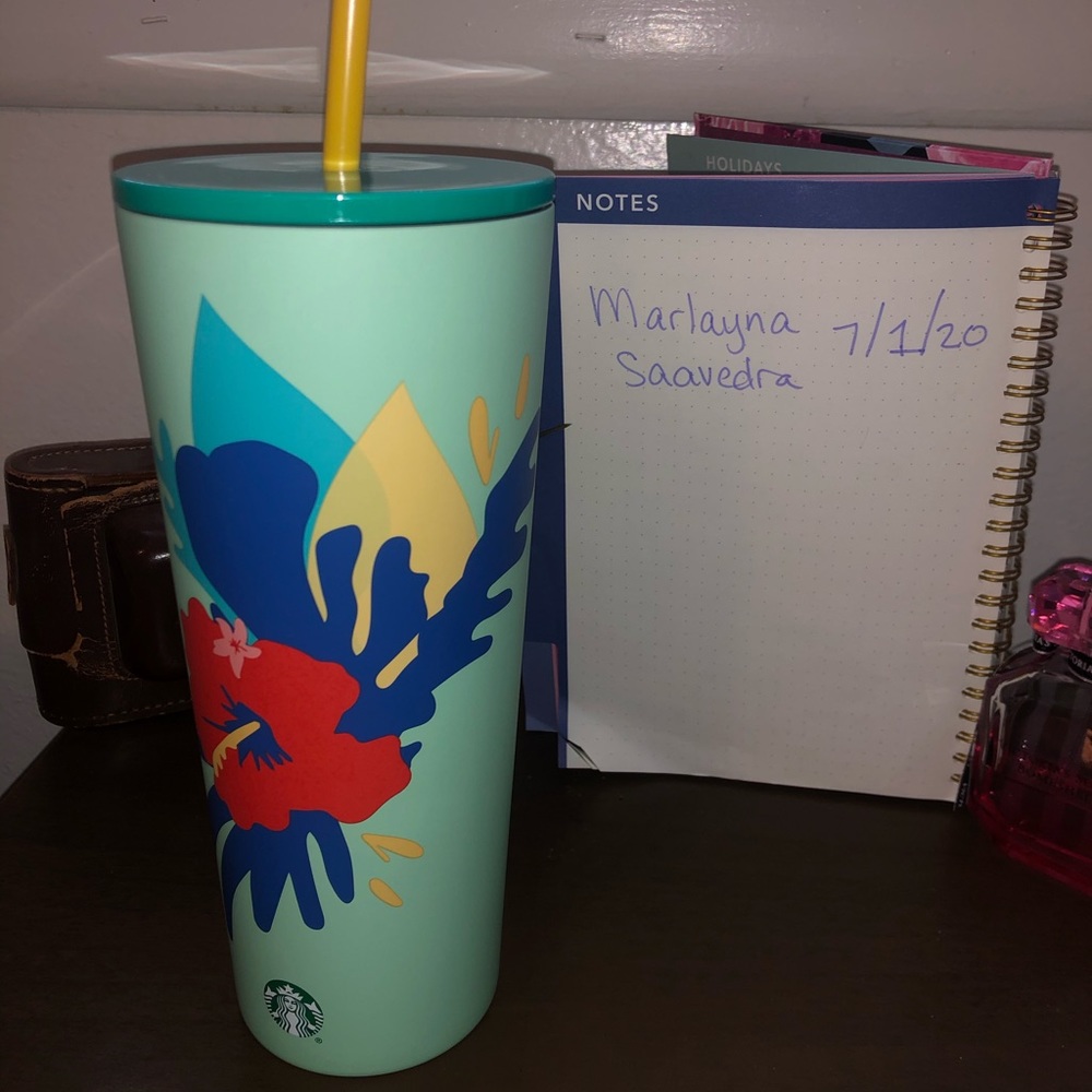Blue hibiscus Starbucks tumbler